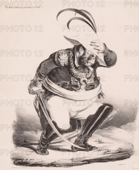 Malbroug s'en va-t-en guerre, Caricature of King Louis Philippe I of France in the war against