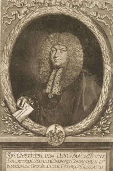 Portrait of Johann Christoph von Uffenbach, print, printmaker: Matthias van Sommer, Germany, 1643 -