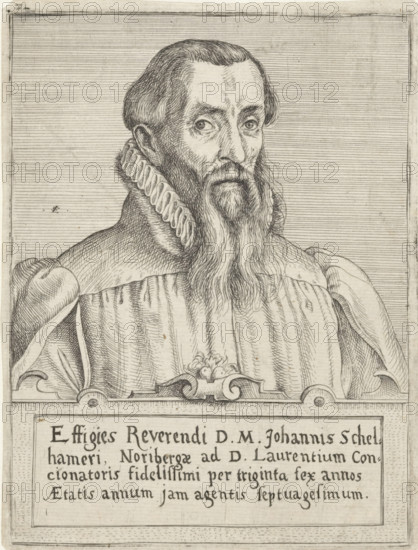 Portrait of Johann Schelhammer, print, printmaker: Lorenz Strauch, Nuremberg, 1600 - c. 1630,
