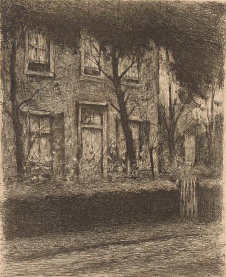 Front garden of a house with hedge, print, printmaker: Eduard Karsen (signed by artist), 1870 -