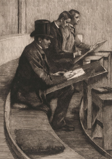 Drawing men, print, inscription: 'earliest state', printmaker: Nicolaas van der Waay, 1865 - 1936,