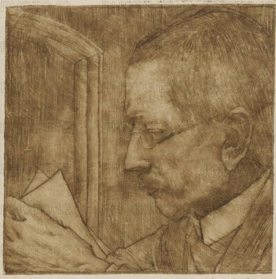 Portrait of Aegidius Timmerman, print, printmaker: Jan Toorop (signed by artist), 1900, paper,