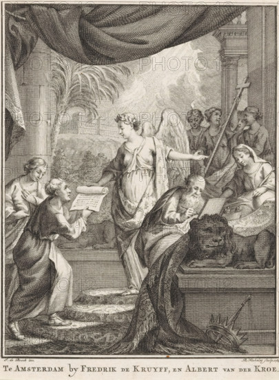 Title page for: Willem Hendrik Sels, Solomon, King of Israel, 1765, Allegorical representation with