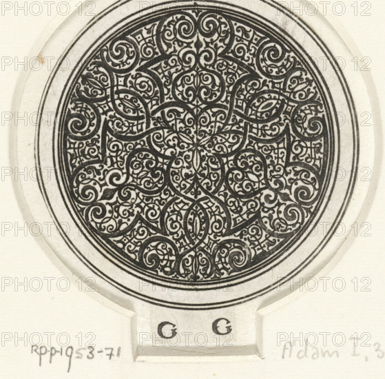 Round leaf with moresques, Round with moresques (former title), Flat decorations and parts of a