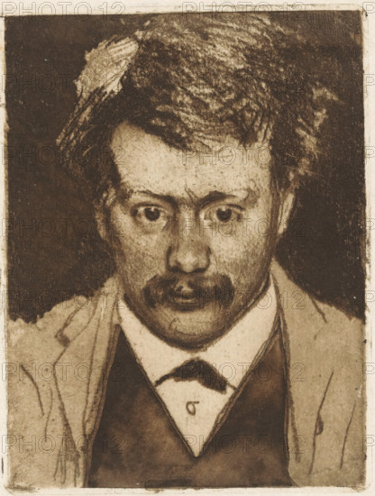 Portrait of Hein Boeken, print, printmaker: Willem Witsen, Amsterdam, c. 1891, paper, soft-ground