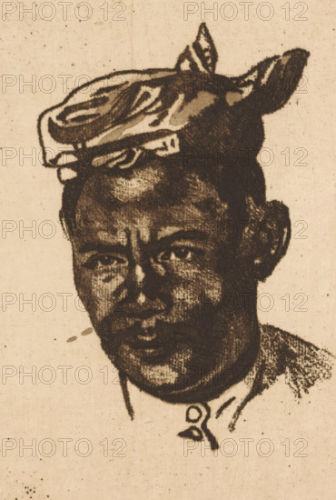 Portrait of Amit, print, Amit was a chamber boy at Hotel Bellevue, where Willem Witsen stayed when