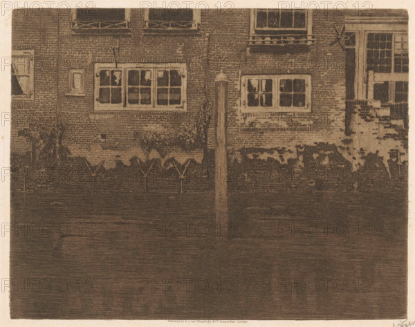 Rear facades of Voorstraat 473 and 475 in Dordrecht, Dordrecht X, print, View of the rear facades