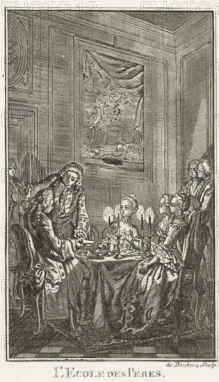 Father's School, L'Ecole des Peres, print, book illustration, Illustration for the story 'L'Ecole