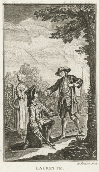 Laurette and the Count of Luzy, Laurette, print, book illustration, Illustration for the story