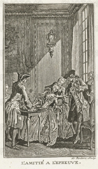 Friendship Put to the Test, L'Amitié a L'Epreuve, print, book illustration, Illustration for the