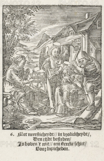 Christ Child picking up wood chips, Youth of Christ, The Childhood of Our Lord Jesus Christ, print,