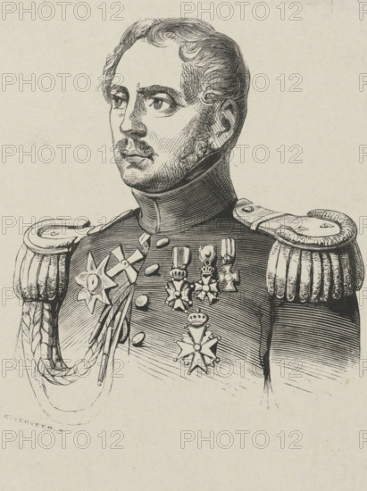 Man in a military costume, print, printmaker: Elchanon Verveer, The Hague, 1836 - 1900, paper,