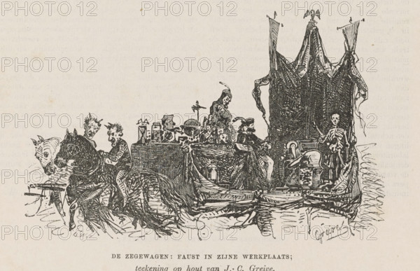 The Chariot: Faust in his workshop, Procession in Deventer on April 26, 1864 in remembrance of the