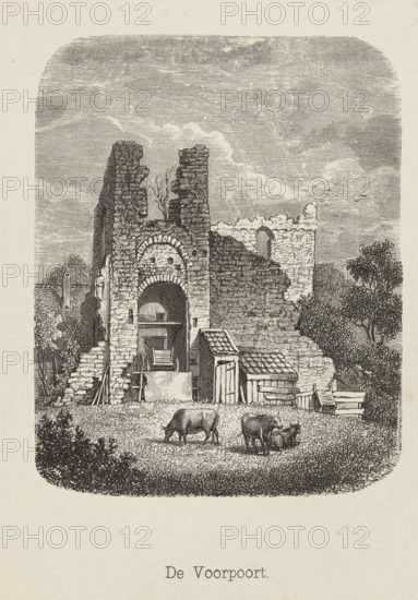 The Front Gate, Front Gate of the Ruins of Brederode Castle, print, book illustration, printmaker: