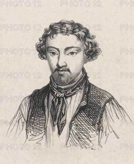 Portrait of Eugenius Frans de Block, print, printmaker: Monogrammist M (Germany), after drawing by