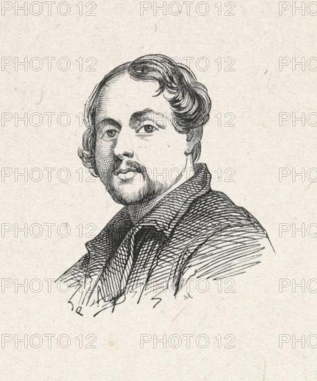 Portrait of Karel-Hendrik Geerts, print, after drawing by anonymous, 1840 - 1842, printmaker,