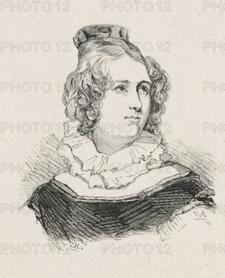 Portrait of Charlotte Hay, print, printmaker: Monogrammist CH, VA, after design by Coenraad