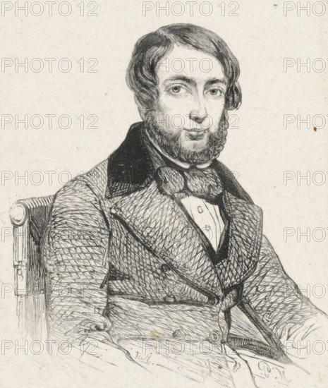 Portrait of Johan Coenraad Hamburger, print, printmaker: Monogrammist NP (Netherlands), after