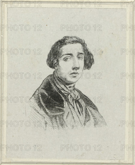 Portrait of Jacob Jacobs, print, printmaker: Jacob Jacobs, 1841 - 1842, paper, wood engraving,