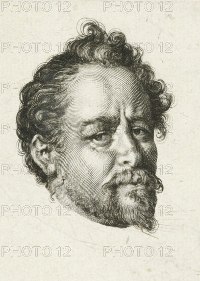 Portrait of Bartholomeus Spranger, print, Portrait of painter and printmaker Bartholomeus Spranger