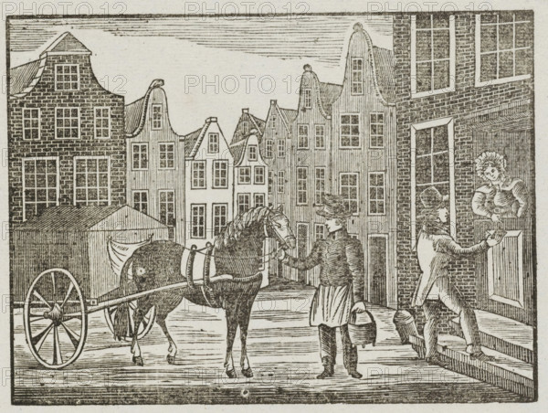Asch-Karmans Kermis-Wensch, 1843, Fair print of the Amsterdam ash cart men for the year 1843,