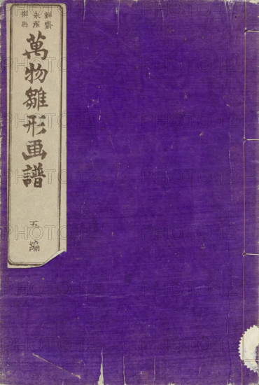 Album with examples of all things - 5, Banbutsu hinagata gafu, book, Volume five (of five), purple