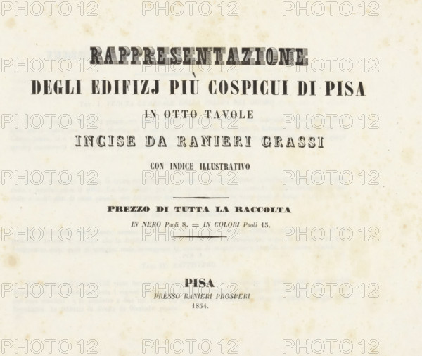 Representations of the most prominent buildings in Pisa, Rappresentazione, Degli edifizj più