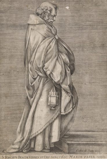 High Priest Zacharias, Saint Joachim, print, The High Priest Zacharias with censer. The birth of