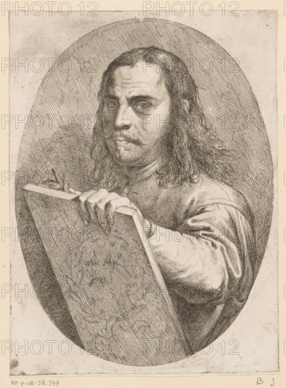 Portrait of artist Pietro Testa, print, printmaker: Pietro Testa, Italy, c. 1647 - c. 1648, paper,