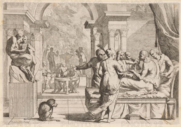 The prodigal son squanders his inheritance, Story of the prodigal son, L' Historia Del Figliolo