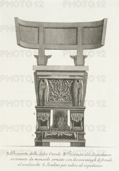 Official seat, Vases, candlesticks, gravestones, sarcophagi, tripods, lamps and ornaments designed