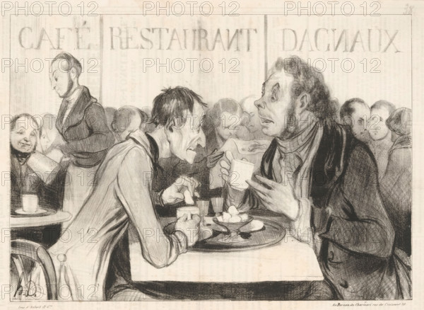 Vois-tu Bertrand, dans le quartier fashionable, Robert Macaire and Bertrand make plans in a café,