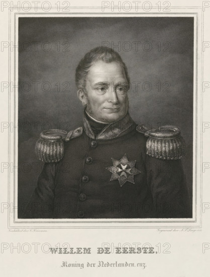 Portrait of William I Frederick, King of the Netherlands, William the First, etc., print, Portrait