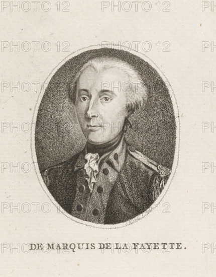 The Marquis de la Fayette, Portrait of Gilbert du Motier, Marquis de la Fayette, print, Portrait