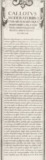 Siege of Saint Martin on the Île de Ré, July-November 1627 (text, top-right part), Callotus