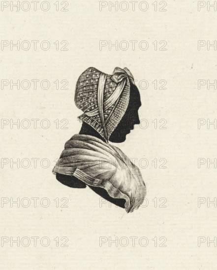 Silhouette portrait of Petronella Moens, print, Silhouette portrait of poet and writer Petronella