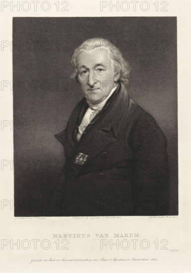 Portrait of Martinus van Marum, print, Portrait of the chemist and physicist Martinus van Marum.,