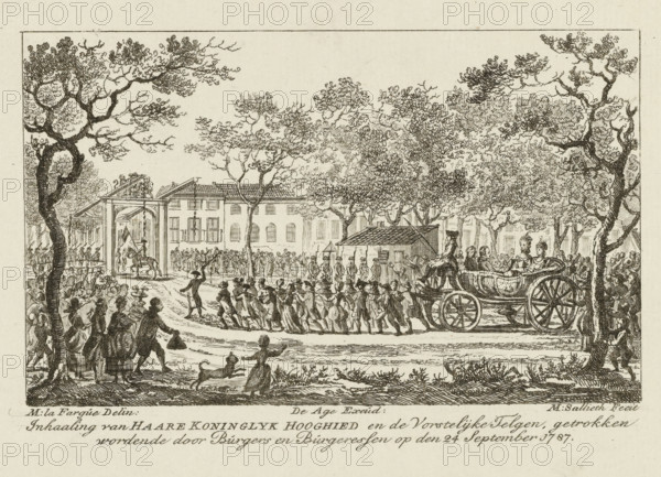Welcome of Her Royal Highness and the Princely Offspring, drawn by Citizens and Citizenesses on