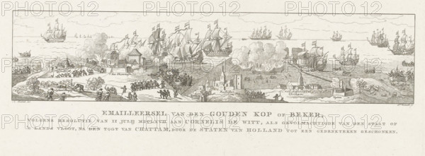 The depiction on the golden cup presented to Cornelis de Witt on the occasion of the Raid on