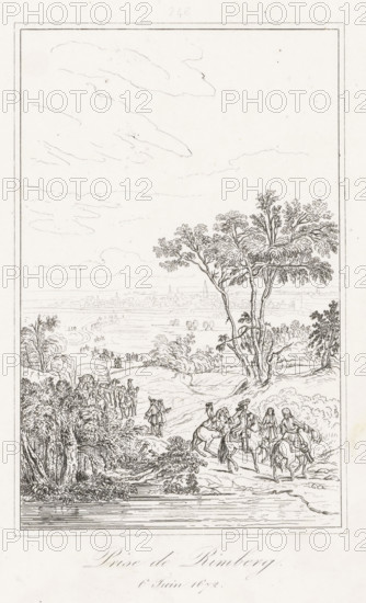 Capture of Rimberg, 6 June 1672, Capture of Rheinberg, 1672, print, historical print, Conquest of