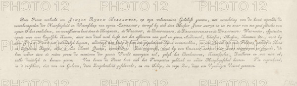 Text sheet accompanying the caricature on the pro-English sentiment of young Holland, 1780,
