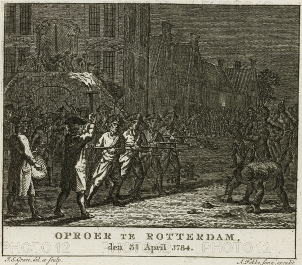 Violence between the Civic Guard and Orangists in Rotterdam, 1784, Uprising in Rotterdam, April 3,