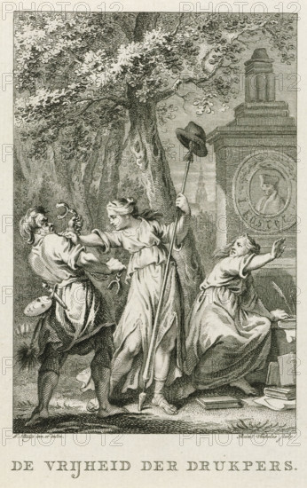Freedom of the Press, Title page for the poem: The freedom of the press, 1787, print, title page,