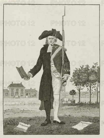 Caricature of the patriot preacher Johan Jacob le Sage ten Broek, 1785, Op den Professoraale