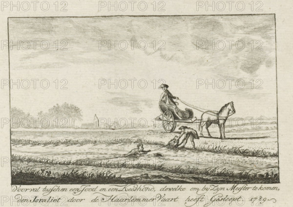 Incident between a Jew and a Keeshond, 1789, who, in order to get to His Master, dragged the
