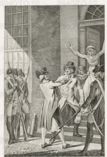 Arrest of SJ van Langen, 1798, print, Arrest of Stephanus Jacobus van Langen, member of the