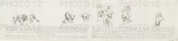 Key to the print of the death of General Bussche, 1794, print, historical print, Key to the print