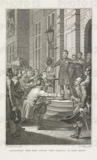 Arrival of the Prince of Orange in The Hague, Prince of Orange in The Hague, 1813, print,