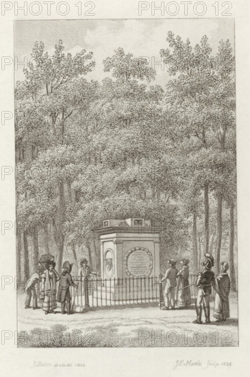 Memorial stone for Coster on the 400th anniversary of the invention of the printing press, 1823,