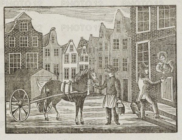 Asch-Karmans Kermis-Wensch, 1843, Fair print of the Amsterdam ash cart men for the year 1843,